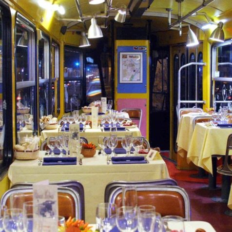 dinner on the historic tram in Turin